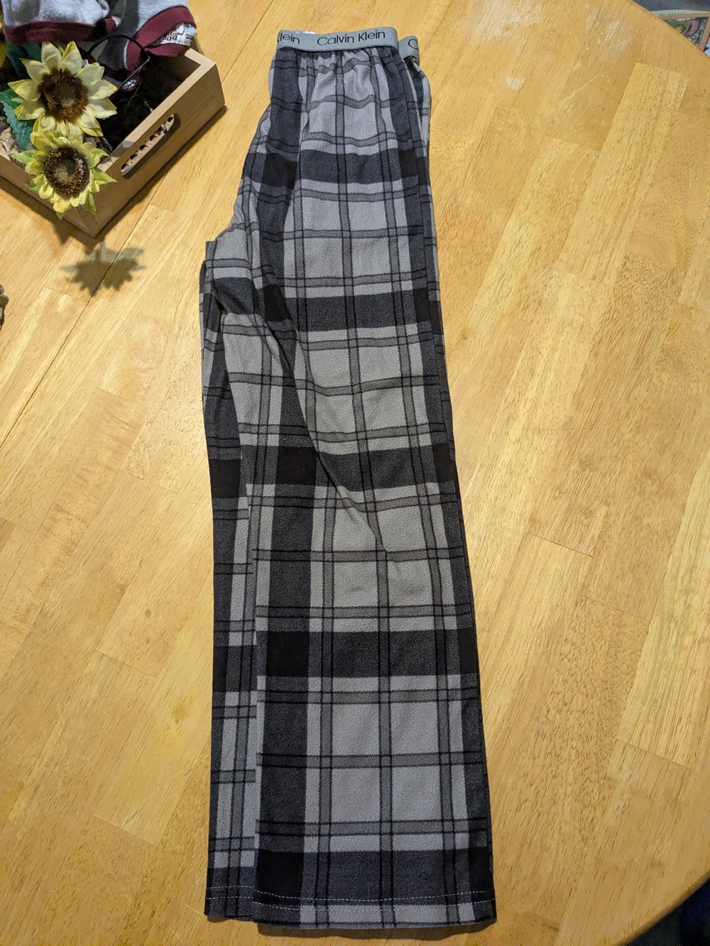 Calvin Klein Youth Boy Gray Plaid Lounge Pants
